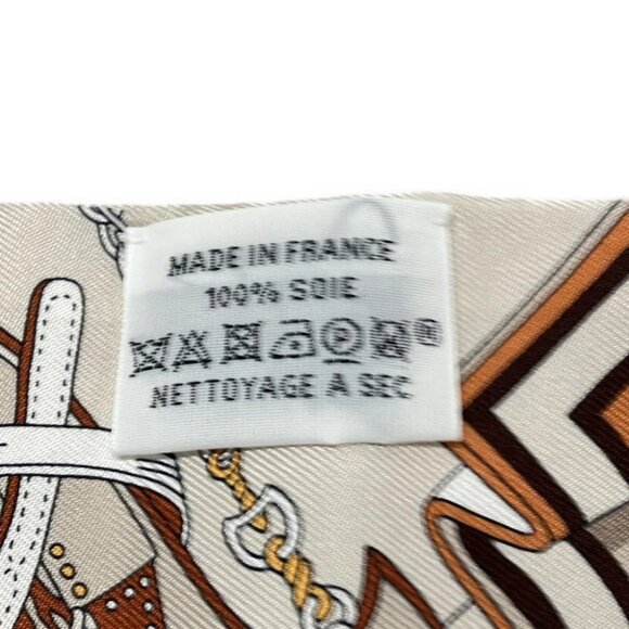 Auth HERMES Twilly - White Dark Brown Brown Scarf - Picture 2 of 5